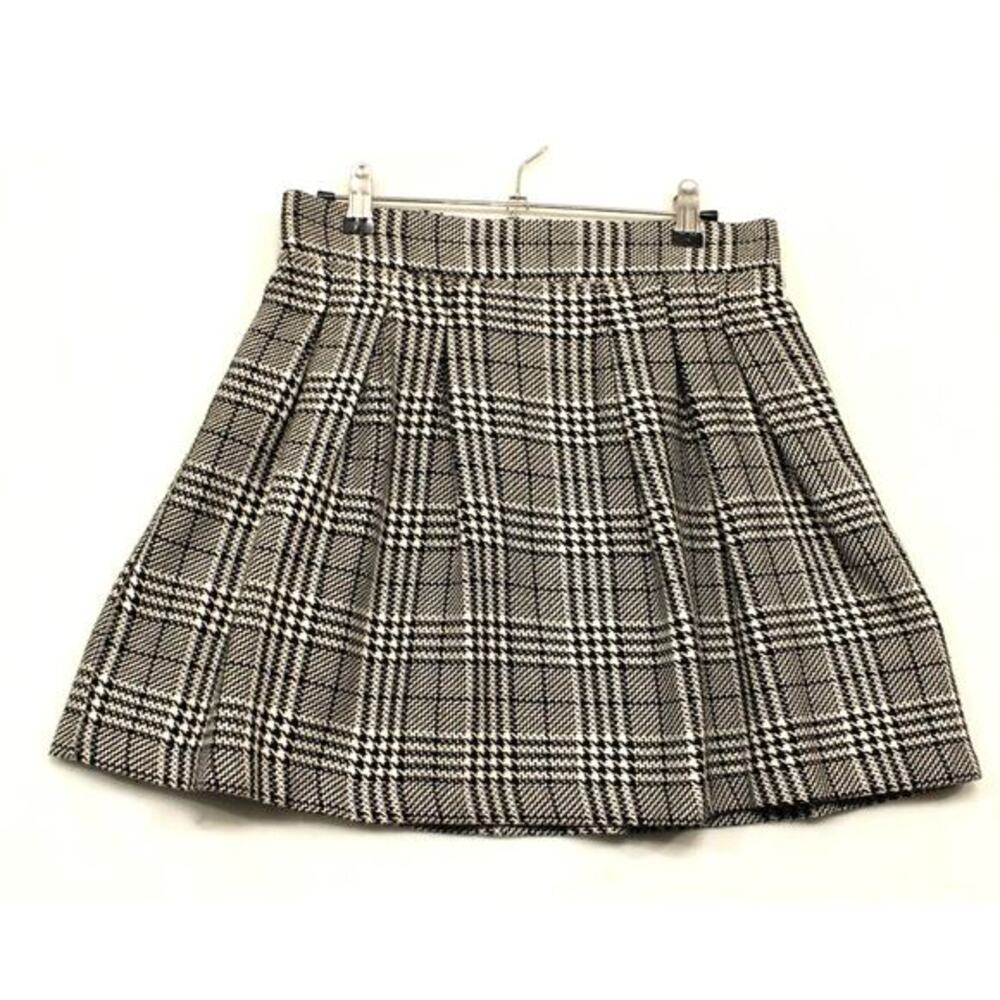 Candie's Houndstooth Pleated Preppy Mini Skirt Women 7 Black White Academia Chic